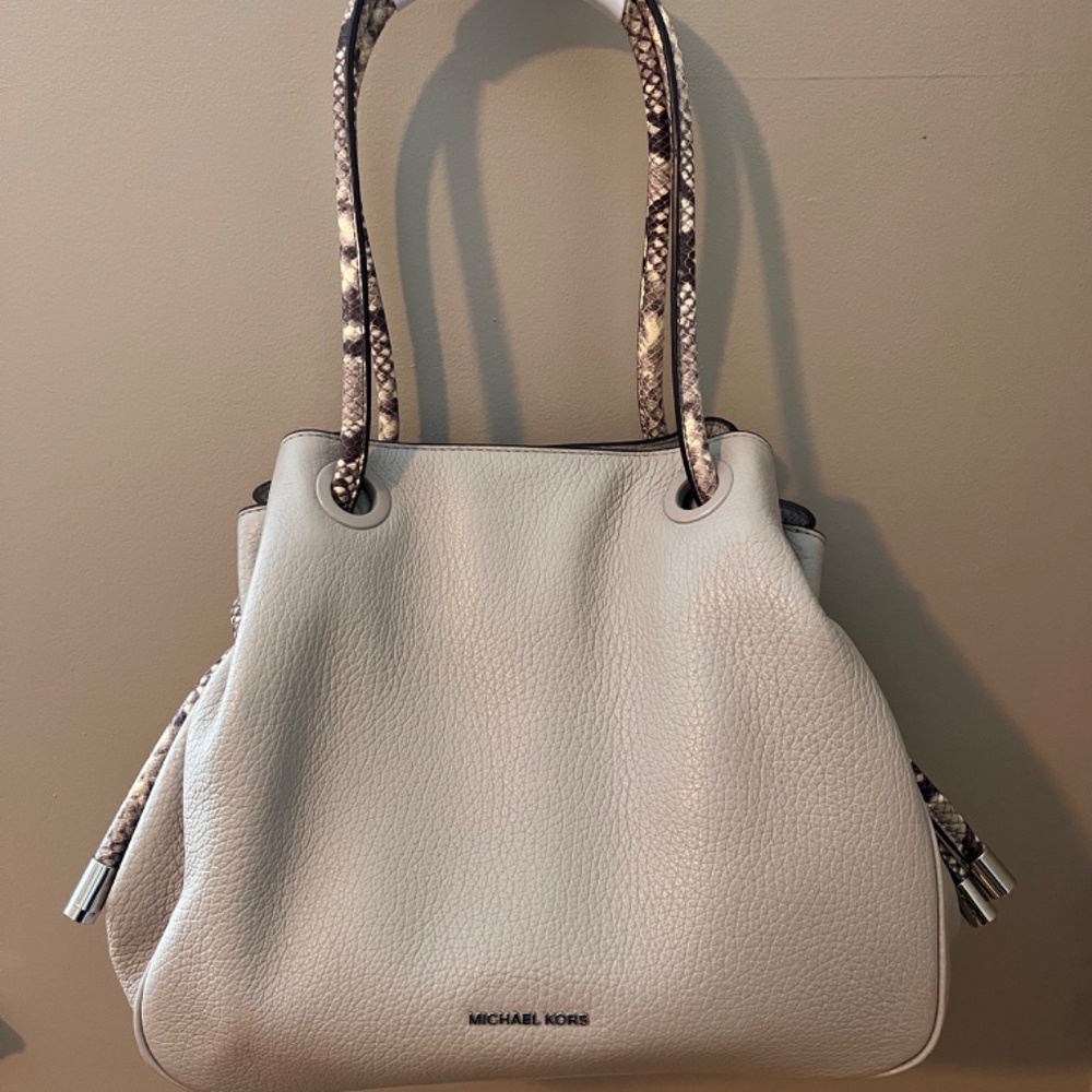 Michael Kors Dalia Large Shoulder Tote - Cement/Python (NWT)